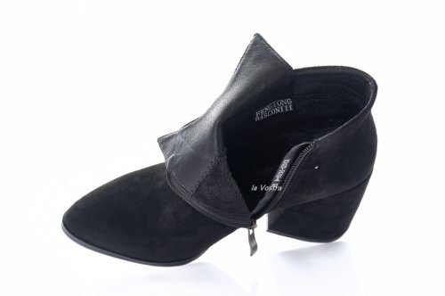Черевики жіночі Rusimoni 8461 (весняно-осінні, чорний, еко-замш)