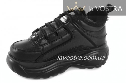 Кросівки жіночі G-style 6785 (зимові, чорний, еко-шкіра)