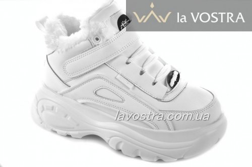 Кроссовки женские G-style 6784 (зимние, белый, эко-кожа)