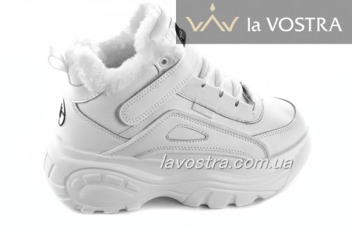 Кроссовки женские G-style 6784 (зимние, белый, эко-кожа)