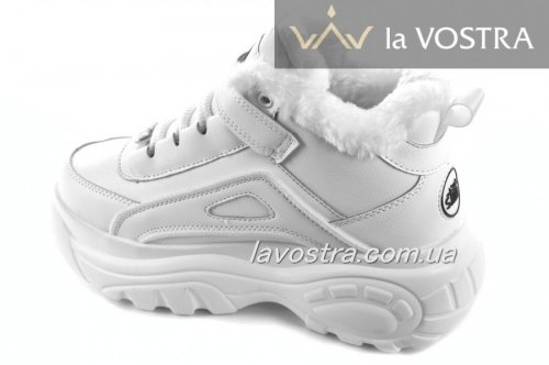Кроссовки женские G-style 6784 (зимние, белый, эко-кожа)