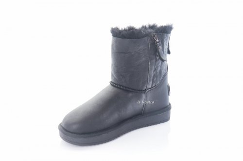 Уггі жіночі ITTS 8351 (зимові, чорний, шкіра)