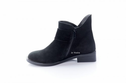 Черевики жіночі VlaMar 7651 (весняно-осінні, чорний, шкіра-замш)