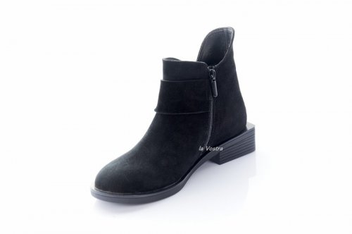 Черевики жіночі VlaMar 7651 (весняно-осінні, чорний, шкіра-замш)