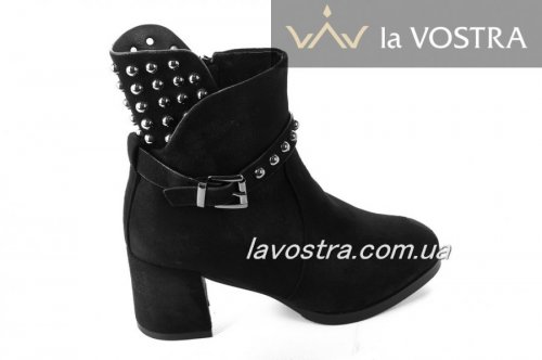 Черевики жіночі Lilin shoes 5282 (зимові, чорний, еко-замш)