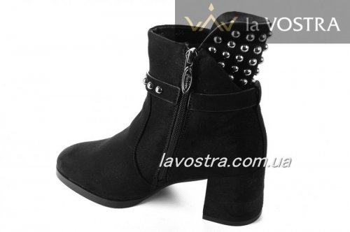 Черевики жіночі Lilin shoes 5282 (зимові, чорний, еко-замш)