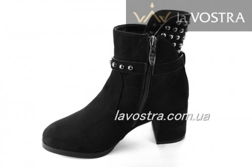 Черевики жіночі Lilin shoes 5282 (зимові, чорний, еко-замш)