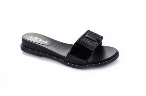 Шльопанці жіночі Weide 5172 (літо, чорний, еко-лак)