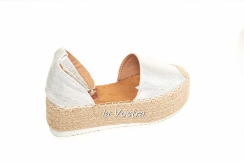 Босоніжки жіночі Comer 5791 (весна-літо-осінь, срібло, текстиль)
