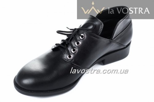 Туфлі жіночі Darini 6455 (весняно-осінні, чорний, шкіра)