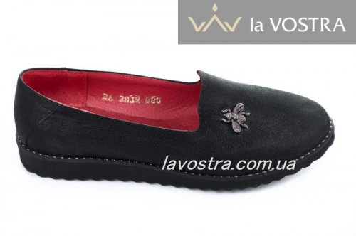 Балетки жіночі Jasmine 5504 (весна-літо-осінь, графіт, шкіра)