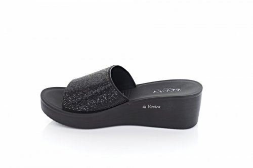 Шлепанцы женские Elena 7778 (лето, черный, эко-кожа)