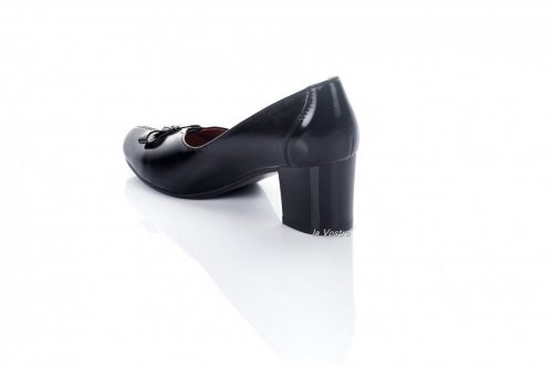 Туфли женские  7673 (весенне-осенние, черный, натуральная кожа-лак)