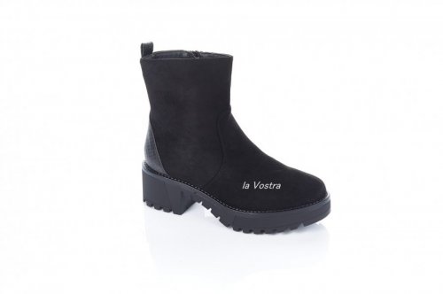 Черевики жіночі Weide 7369 (весняно-осінні, чорний, еко-замш)