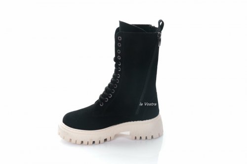Ботинки женские Staturi 8406 (зимние, черный, замш)