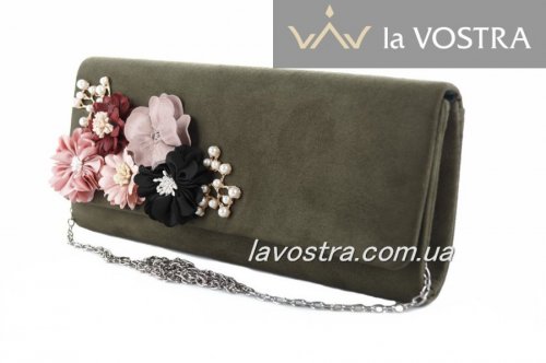 Клатч жіночий Miss moda 3039 (зелений, еко-замш)