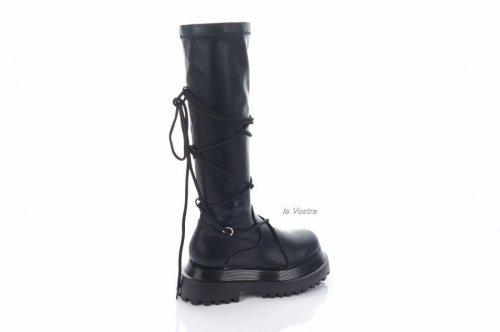 Сапоги женские Smail Swan 8215 (весенне-осенние, черный, эко-кожа)