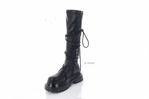 Сапоги женские Smail Swan 8215 (весенне-осенние, черный, эко-кожа)