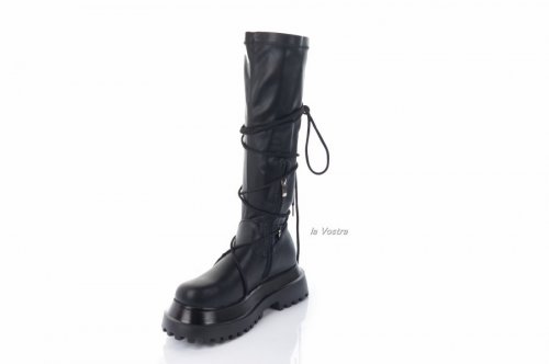 Сапоги женские Smail Swan 8215 (весенне-осенние, черный, эко-кожа)