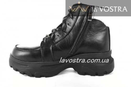 Черевики жіночі Haries 6770 (зимові, чорний, шкіра)