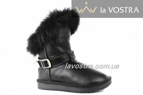 Угги женские A.A 2152 (зимние, черный, эко-кожа)