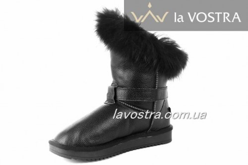 Угги женские A.A 2152 (зимние, черный, эко-кожа)