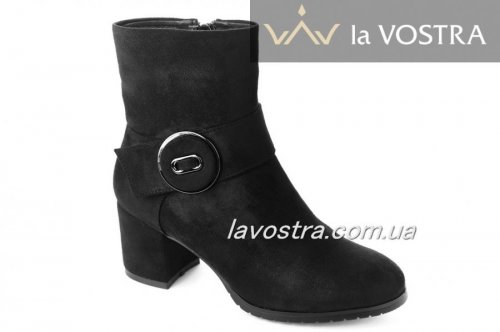 Черевики жіночі Loreta 6735 (зимові, чорний, еко-замш)