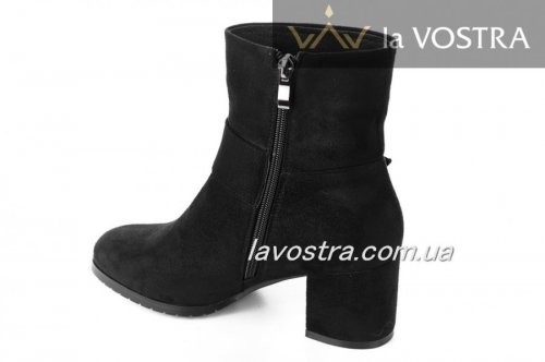 Черевики жіночі Loreta 6735 (зимові, чорний, еко-замш)
