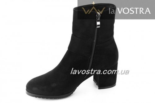 Черевики жіночі Loreta 6735 (зимові, чорний, еко-замш)