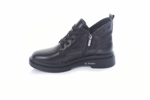 Черевики жіночі Staturi 7596 (весняно-осінні, чорний, шкіра)