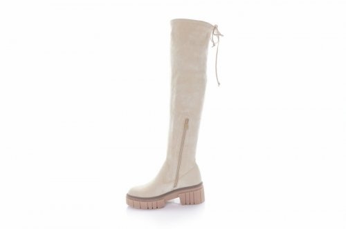 Ботфорты женские Seastar 8995 (весенне-осенние, бежевый, эко-замш)