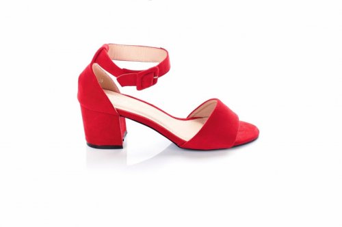 Босоножки женские Smail Swan 5843 (весна-лето-осень, красный, эко-замш)
