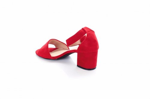 Босоножки женские Smail Swan 5843 (весна-лето-осень, красный, эко-замш)