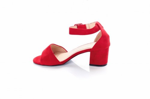 Босоножки женские Smail Swan 5843 (весна-лето-осень, красный, эко-замш)