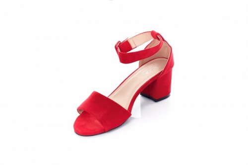 Босоножки женские Smail Swan 5843 (весна-лето-осень, красный, эко-замш)