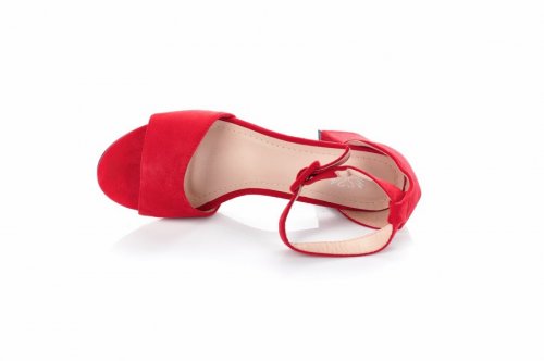Босоножки женские Smail Swan 5843 (весна-лето-осень, красный, эко-замш)