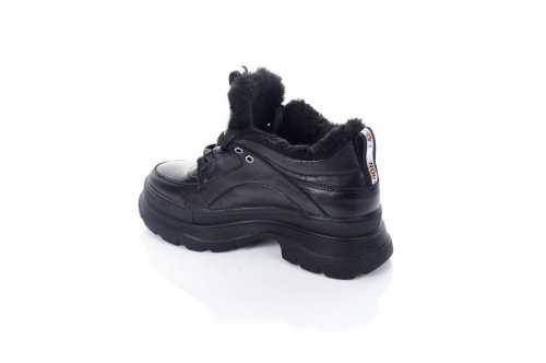 Кроссовки женские Haries 7441 (зимние, черный, кожа)