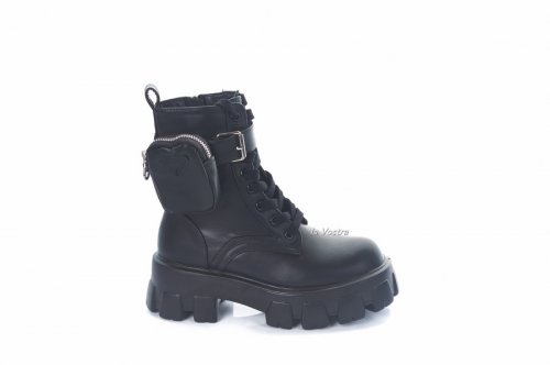 Черевики жіночі Yes mile 7528 (весняно-осінні, чорний, еко-шкіра)