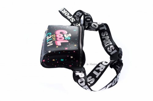 Сумка детская Gessico 7553 (черно-розовый, еко-шкіра)