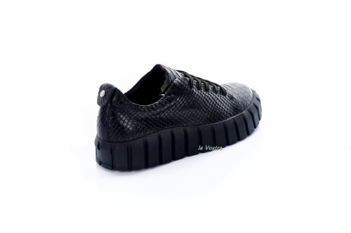 Кроссовки женские Dino Vittorio 7623 (весенне-осенние, черный, кожа)