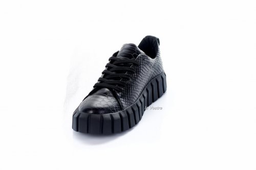 Кроссовки женские Dino Vittorio 7623 (весенне-осенние, черный, кожа)