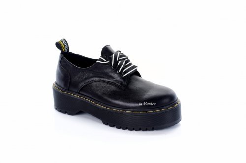 Туфлі жіночі M.KRaFVT 7628 (весняно-осінні, чорний, натуральна шкіра-лак)