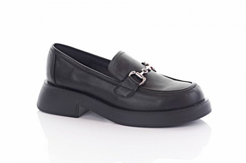 Лофери жіночі Steffe 9315 (весняно-осінні, чорний, натуральна шкіра)