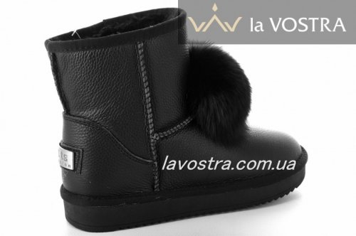 Угги женские ITTS 6745 (зимние, черный, эко-кожа)
