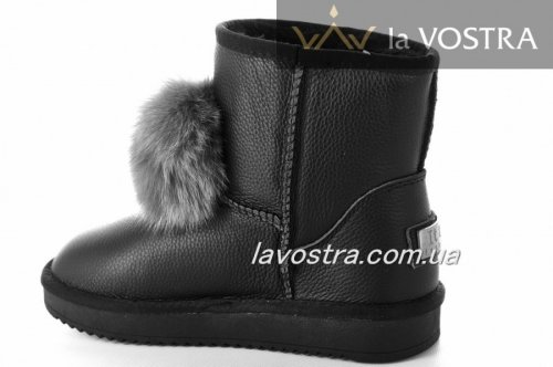 Угги женские ITTS 6745 (зимние, черный, эко-кожа)