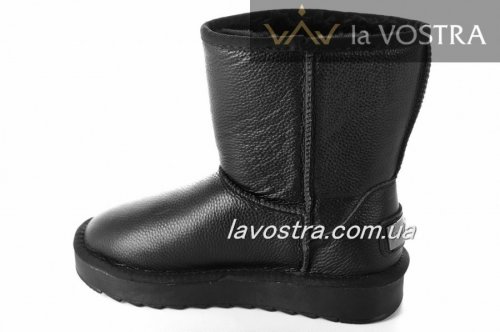 Угги женские PESM 6744 (зимние, черный, кожа)