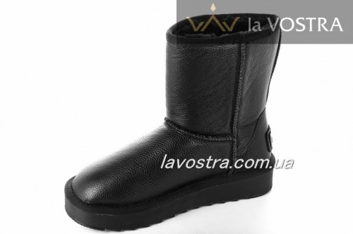 Угги женские PESM 6744 (зимние, черный, кожа)