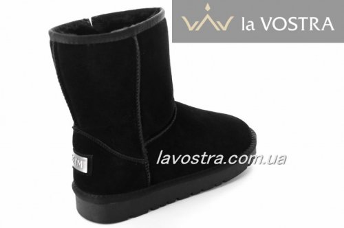 Угги женские PLPS 6743 (зимние, черный, эко-замш)