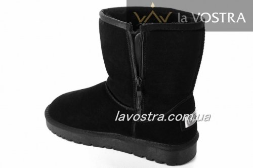 Угги женские PLPS 6743 (зимние, черный, эко-замш)