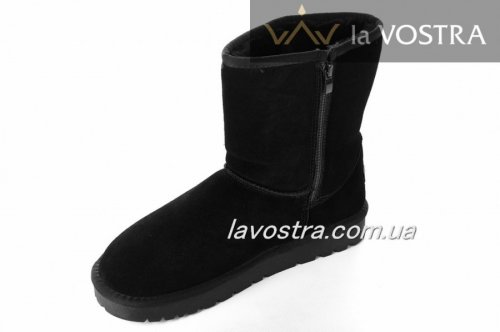 Угги женские PLPS 6743 (зимние, черный, эко-замш)